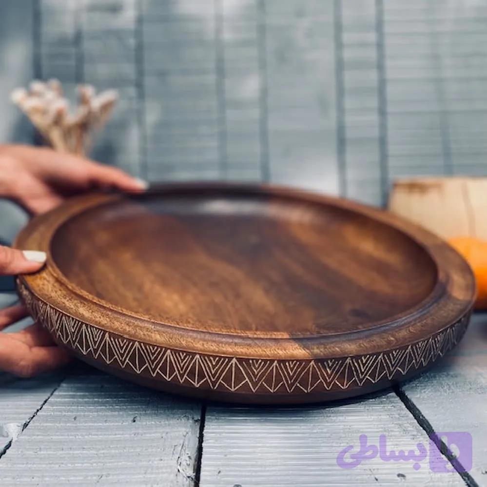 ظرف چوبی پذیرایی گردو کد 898 — تصویر 1