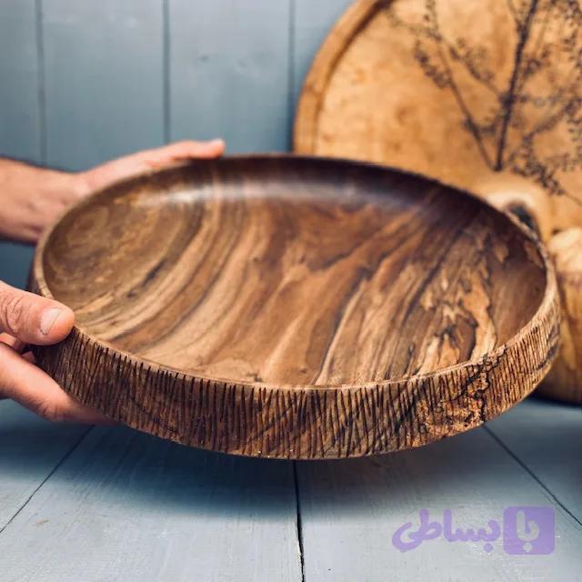 ظرف چوبی پذیرایی گردو کد 010033 — تصویر 1