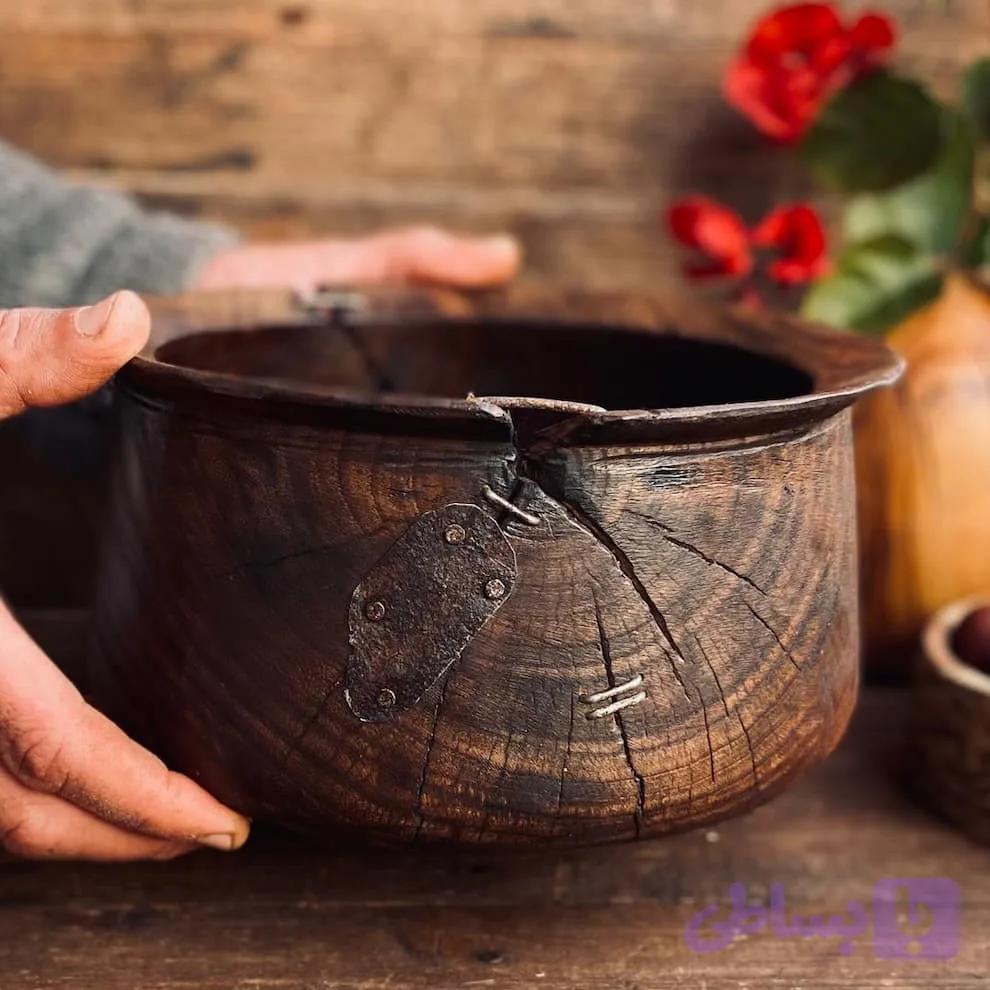 کاسه چوبی مدل پیندار کد 0401 — تصویر 1
