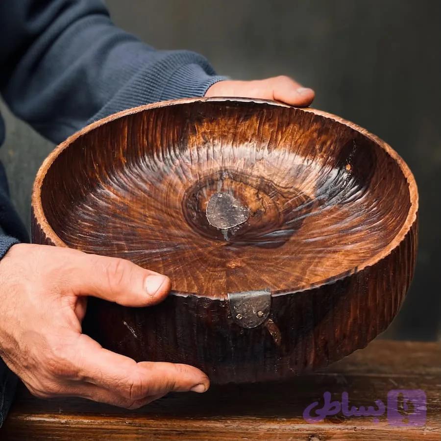 کاسه چوبی مدل پیندار کد KB1011 — تصویر 1