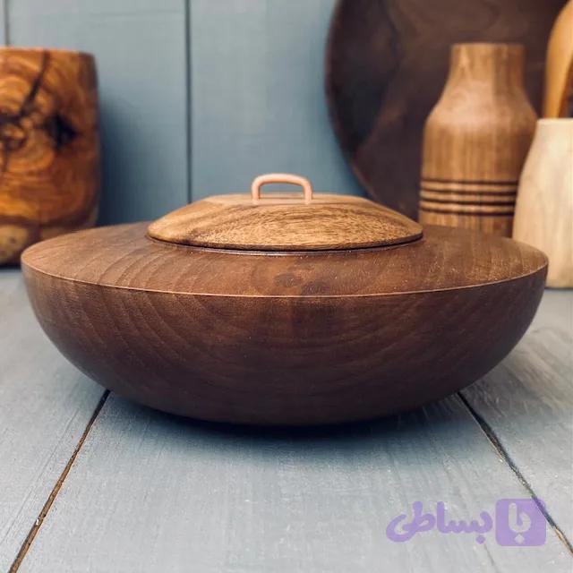 ظرف چوبی دربدار گردو کد 979 — تصویر 1