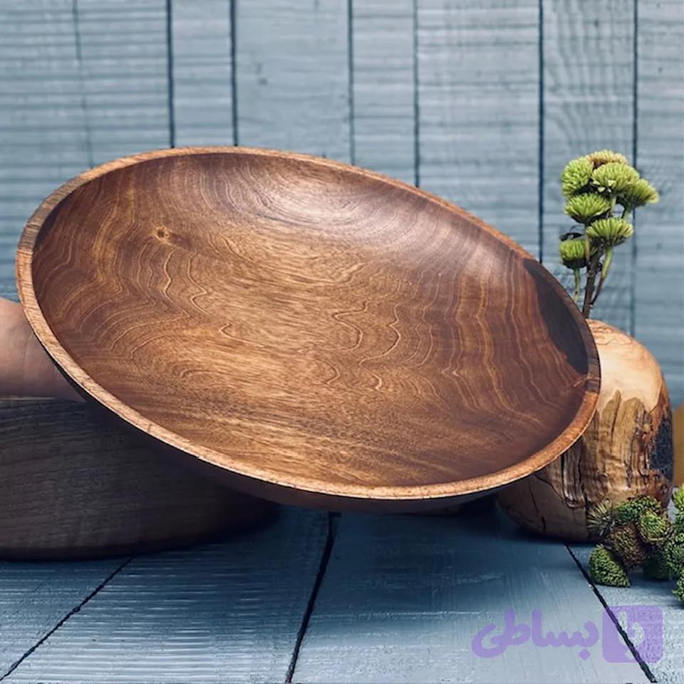 ظرف چوبی پذیرایی گردو کد 888 — تصویر 1
