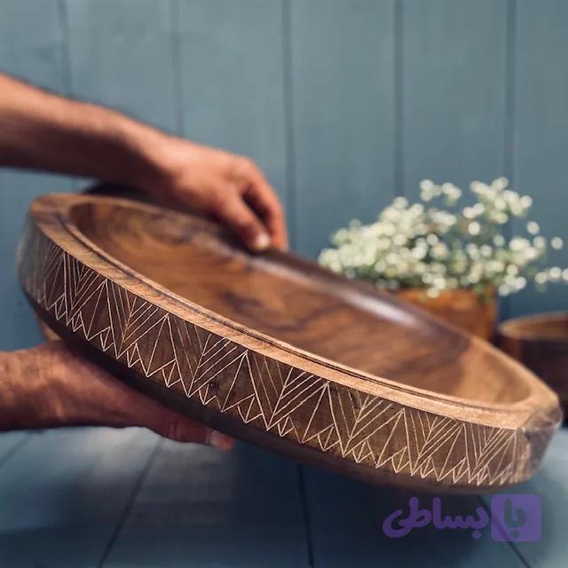 ظرف چوبی پذیرایی گردو کد 934 — تصویر 1
