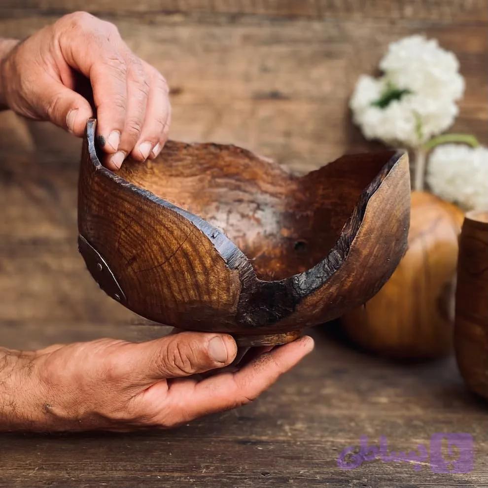 کاسه چوبی مدل پیندار کد 0488 — تصویر 1