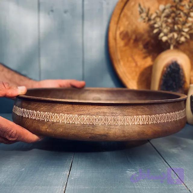 ظرف چوبی پذیرایی گردو کد 0996 — تصویر 1