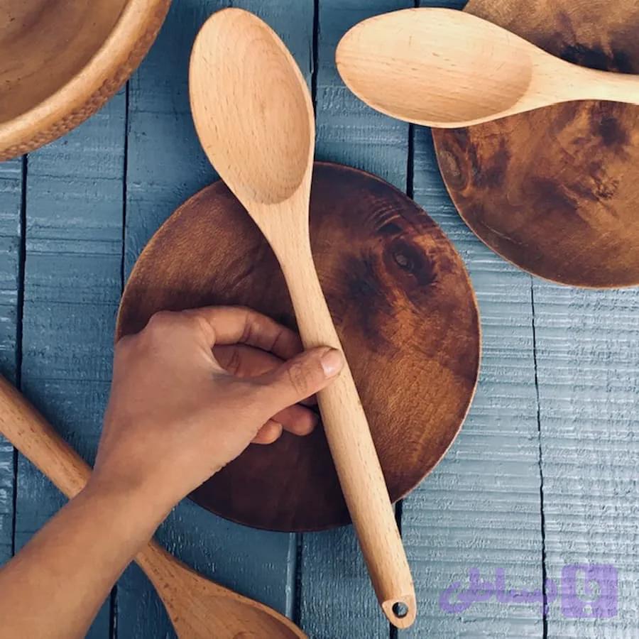 قاشق چوبی دسته بلند کد 518 — تصویر 1