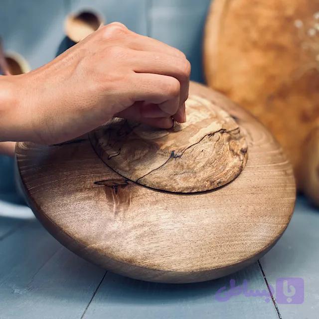 ظرف چوبی دربدار گردو کد 975 — تصویر 1