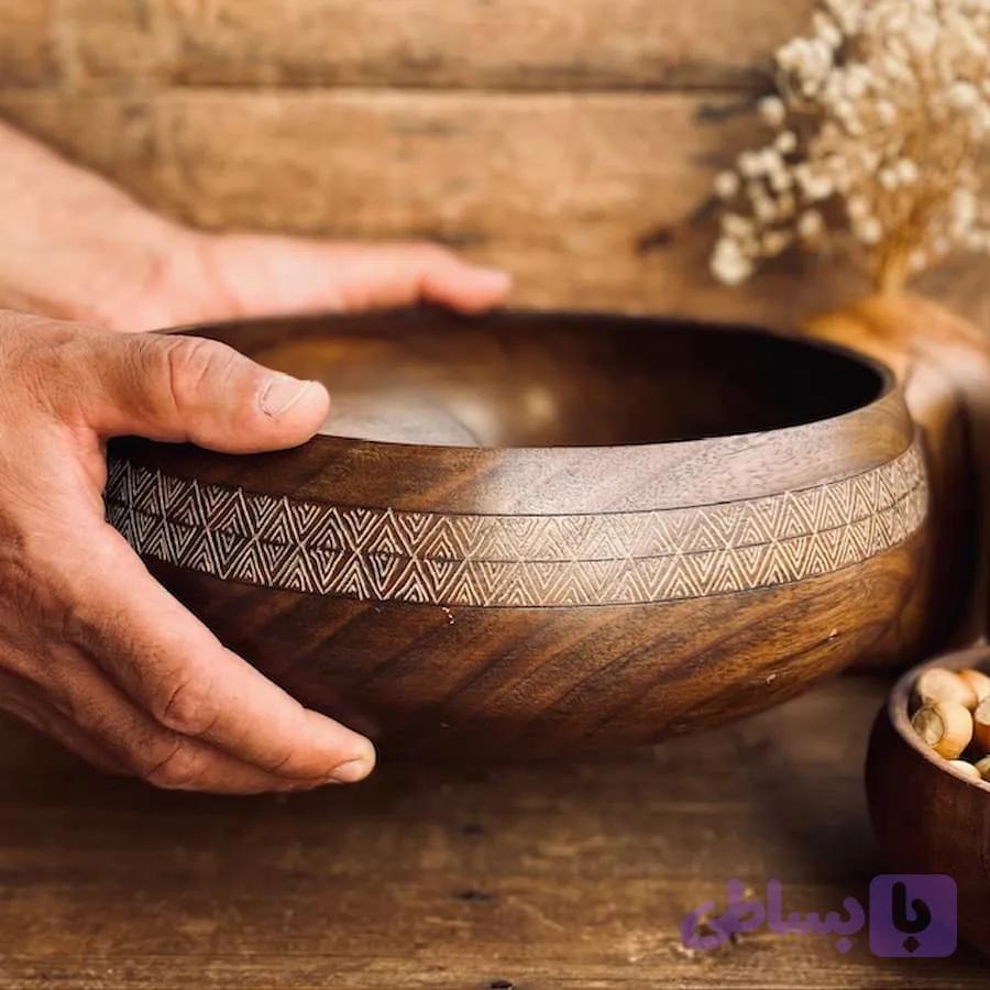 کاسه چوبی مدل نوشا کد 0344 — تصویر 1