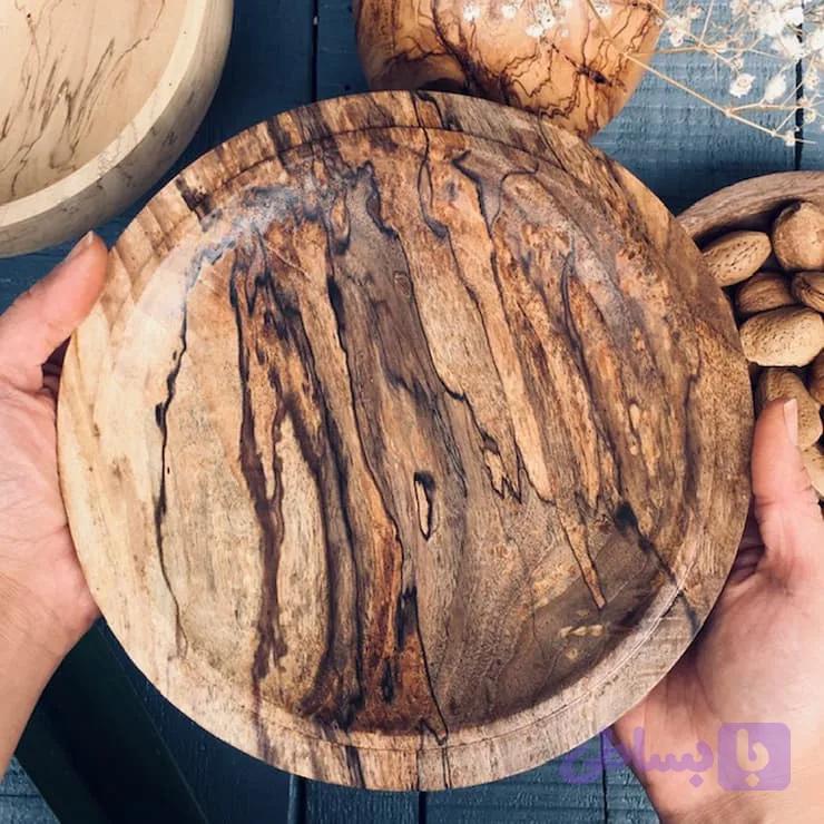 بشقاب چوب گردو کد 40090 — تصویر 1