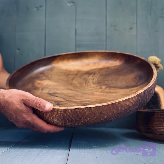 ظرف چوبی پذیرایی گردو کد 0977 — تصویر 1