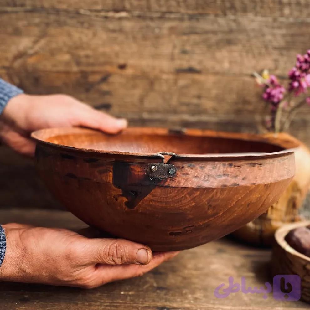 کاسه چوبی مدل پیندار کد 0466 — تصویر 1