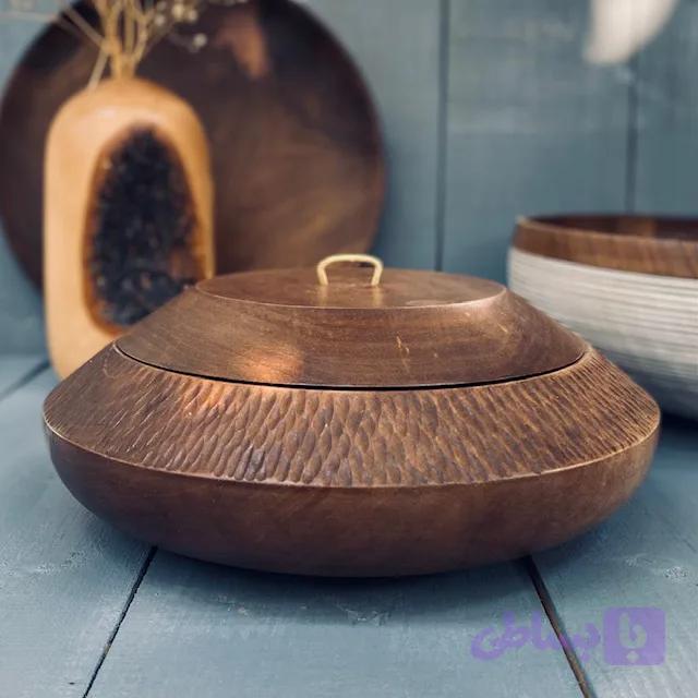 ظرف چوبی دربدار گردو کد 973 — تصویر 1