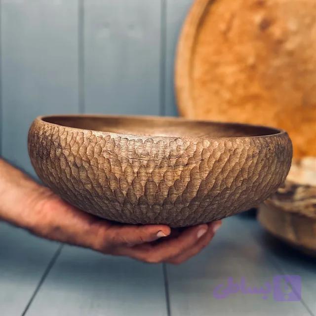 کاسه چوبی گردو کد 0238 — تصویر 1