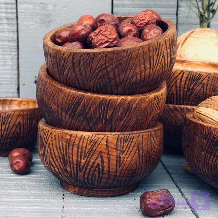 کاسه آجیل خوری چوبی کد 058 — تصویر 1