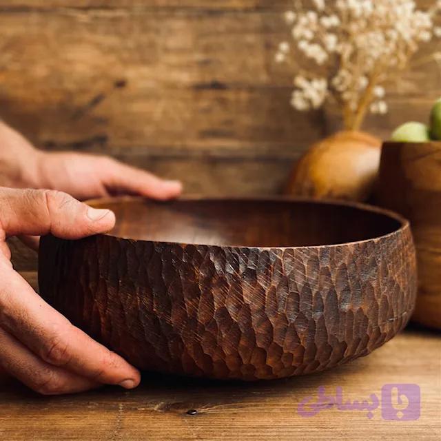 کاسه چوبی بلوط کد 0338 — تصویر 1