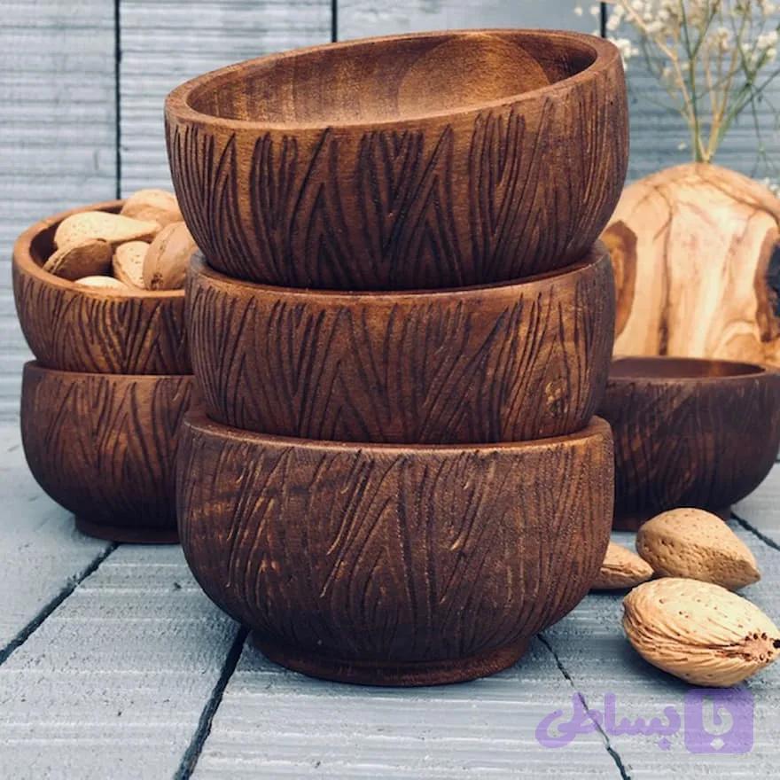 کاسه آجیل خوری چوبی کد 074 — تصویر 1