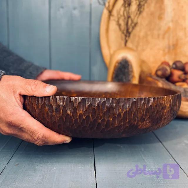 کاسه چوبی گردو کد 0289 — تصویر 1