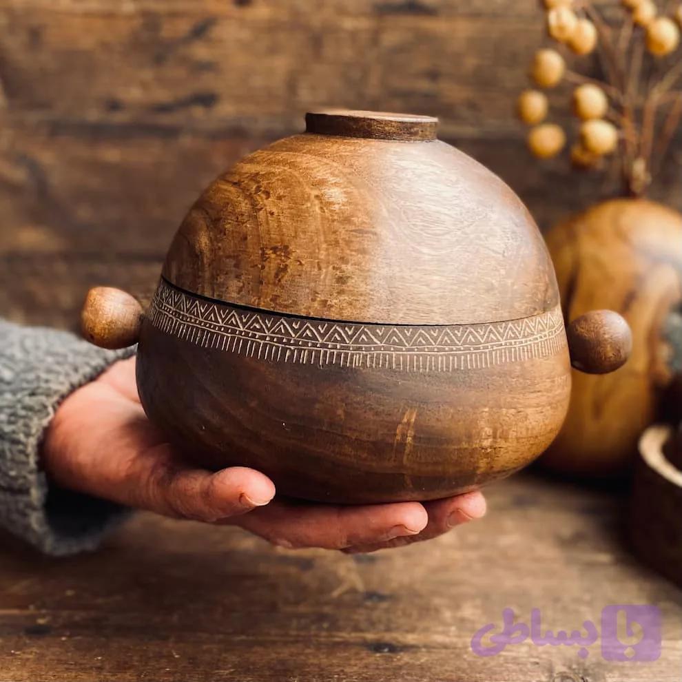 ظرف دربدار چوبی کد 100067 — تصویر 1