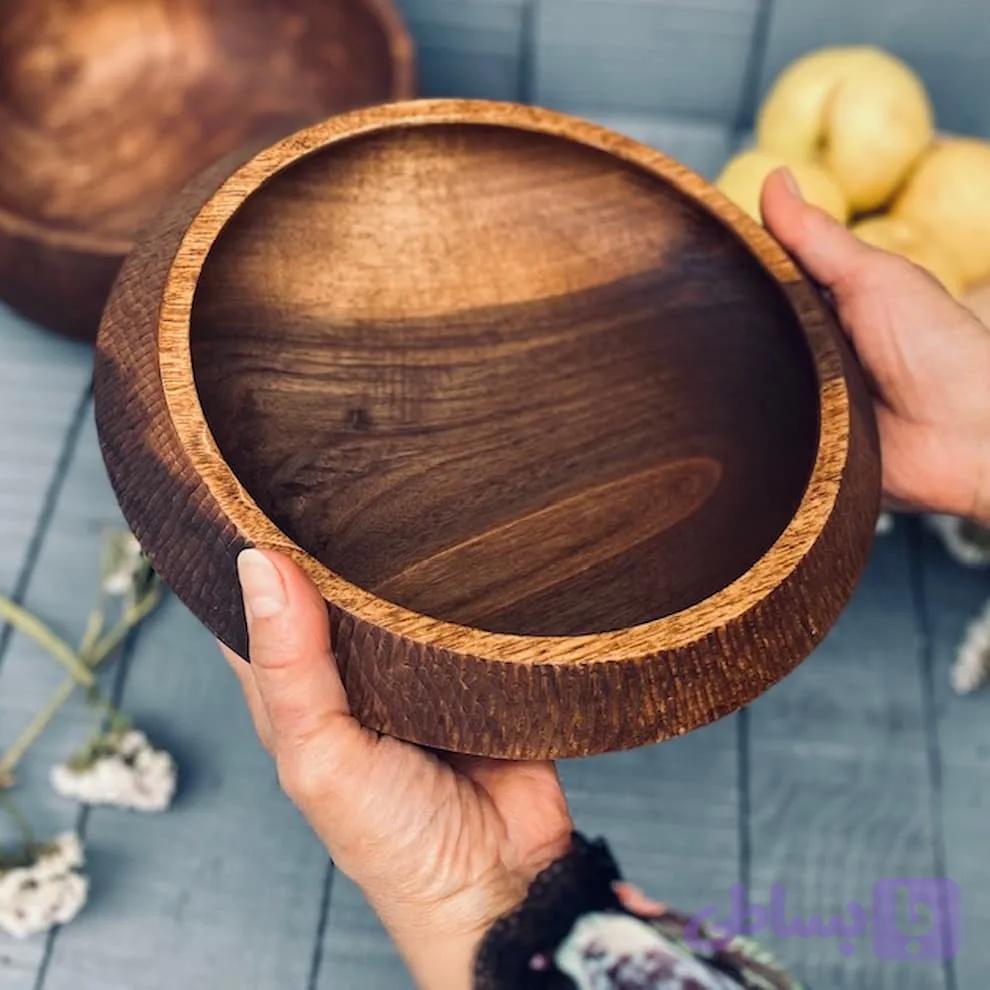 ظرف چوبی پذیرایی گردو کد 879 — تصویر 1