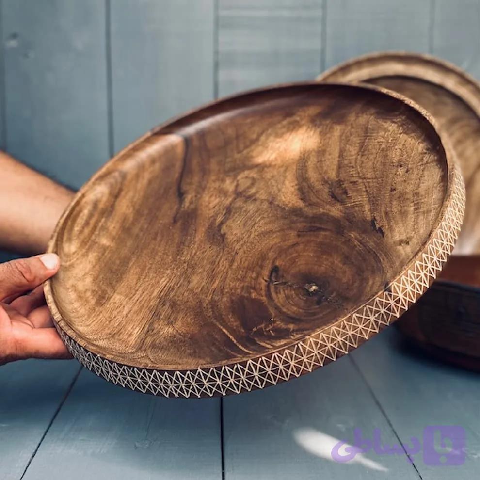 ظرف چوبی پذیرایی گردو کد 0987 — تصویر 1