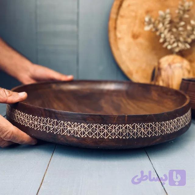 ظرف چوبی پذیرایی گردو کد 010013 — تصویر 1