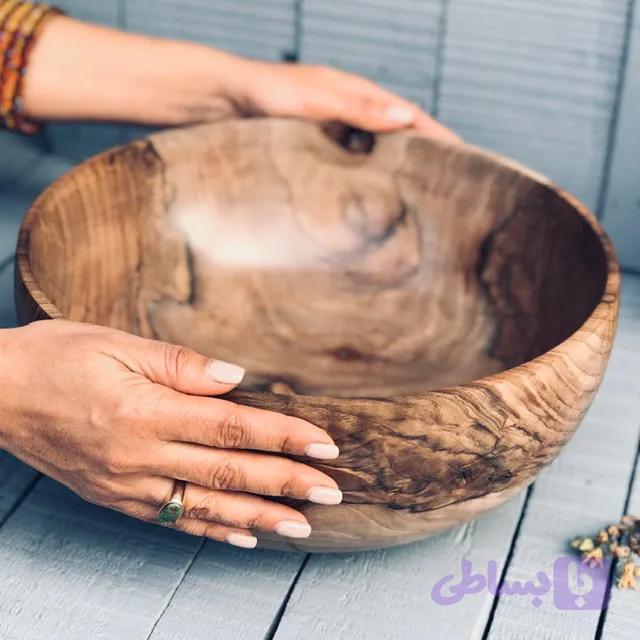 کاسه چوبی گردو کد 042 — تصویر 1