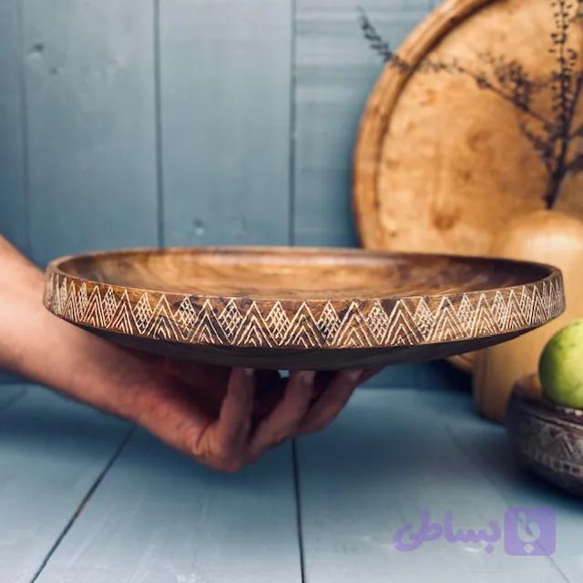 ظرف چوبی پذیرایی گردو کد 010025 — تصویر 1