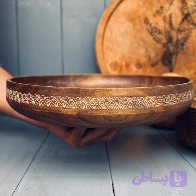 ظرف چوبی پذیرایی گردو کد 010027 — تصویر 1