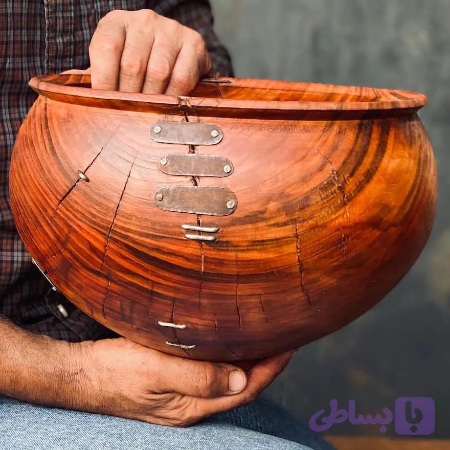 کاسه چوبی مدل پیندار کد 0572 — تصویر 1
