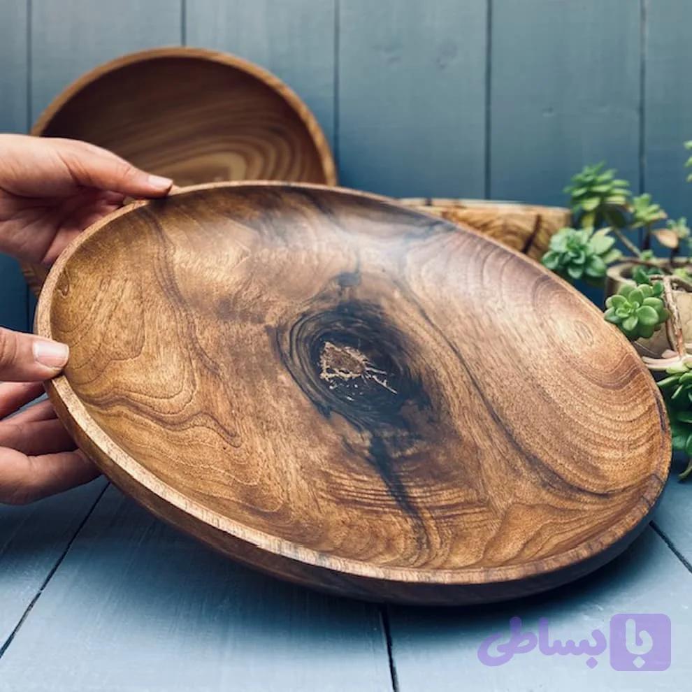 ظرف چوبی پذیرایی گردو کد 900 — تصویر 1