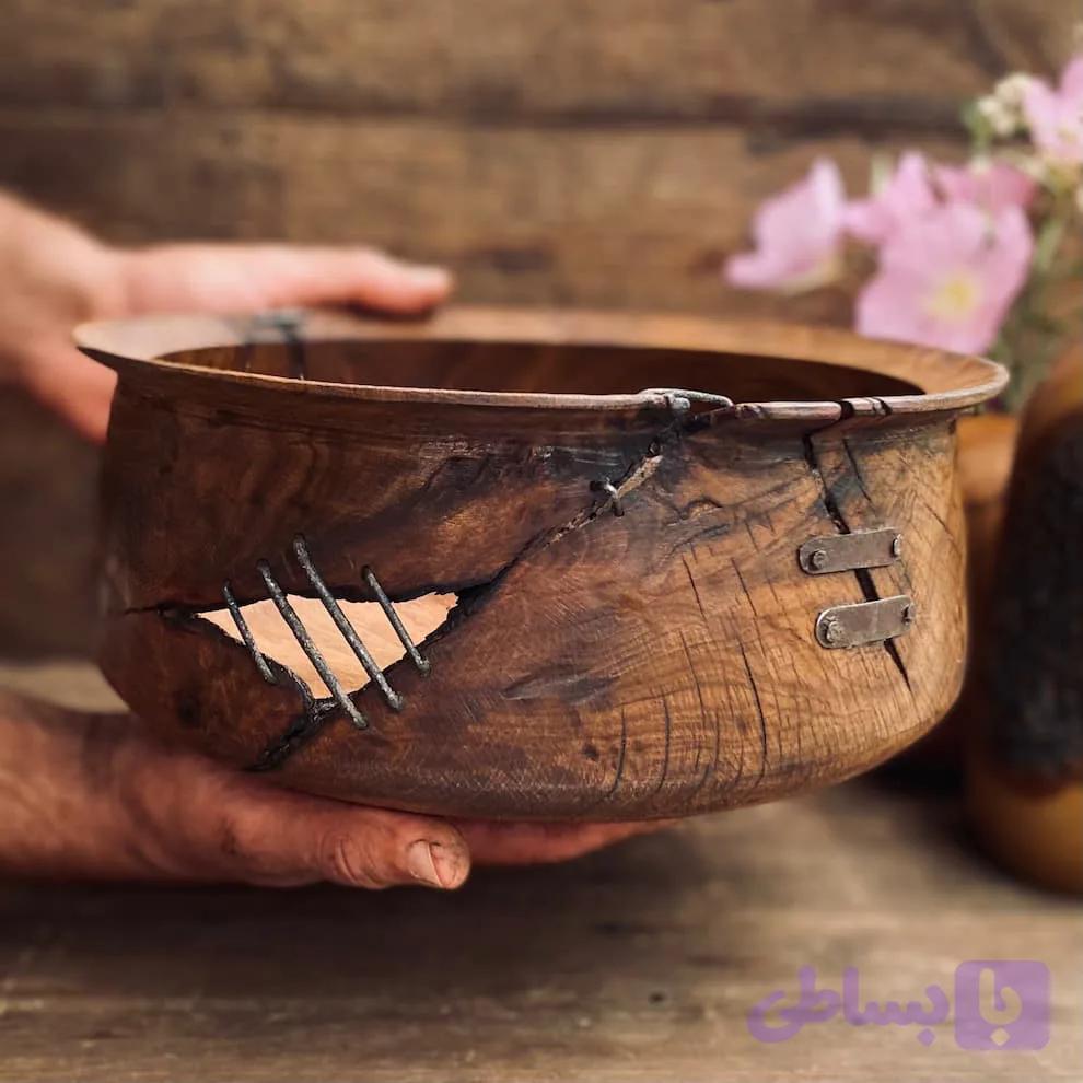 کاسه چوبی مدل پیندار کد 0517 — تصویر 1
