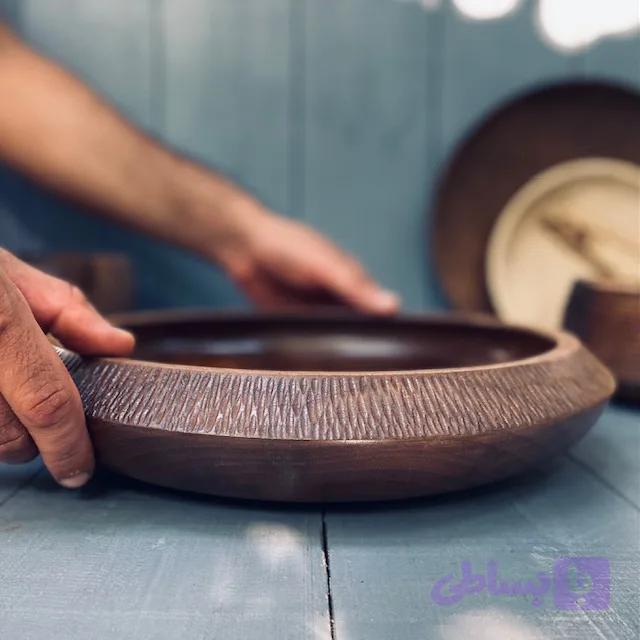 ظرف چوبی پذیرایی گردو کد 0961 — تصویر 1
