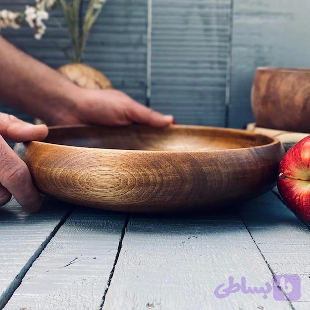 ظرف چوبی پذیرایی گردو کد 880 — تصویر 1