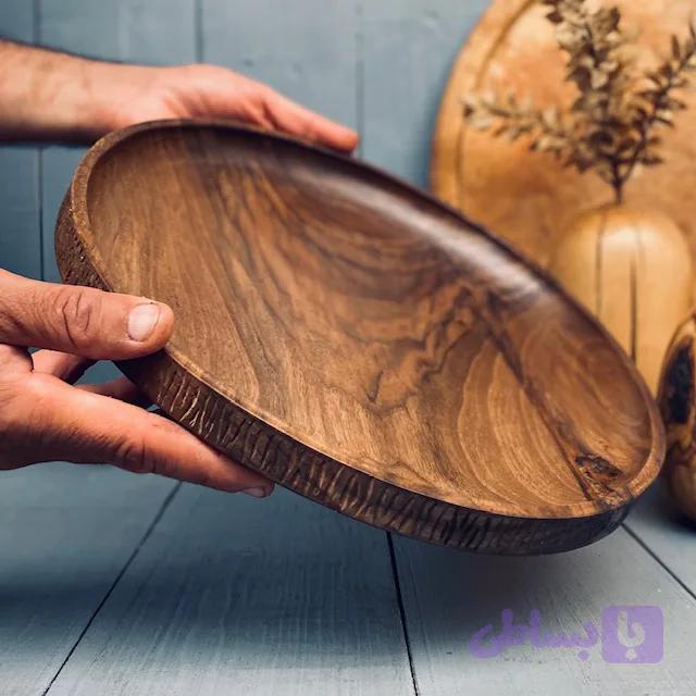 ظرف چوبی پذیرایی گردو کد 0992 — تصویر 1