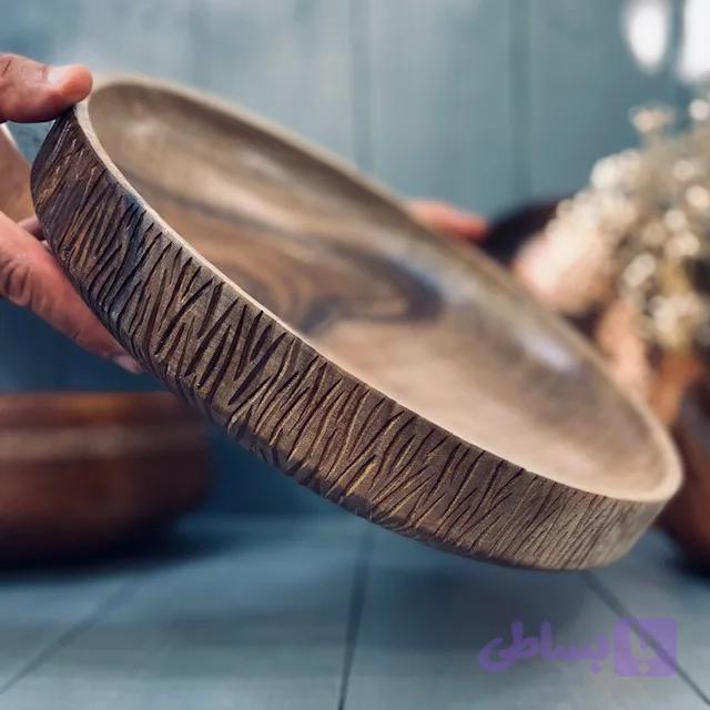 ظرف چوبی پذیرایی گردو کد 958 — تصویر 1