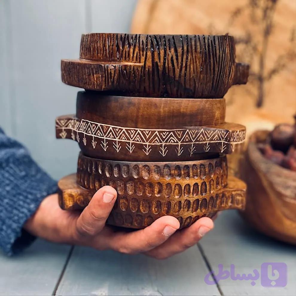 کاسه چوبی گردو کد 0294 — تصویر 1