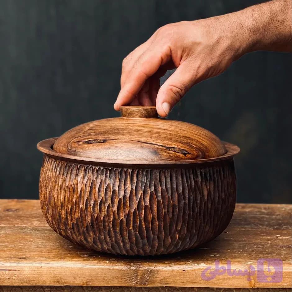 ظرف دربدار چوبی کد 100097 — تصویر 1