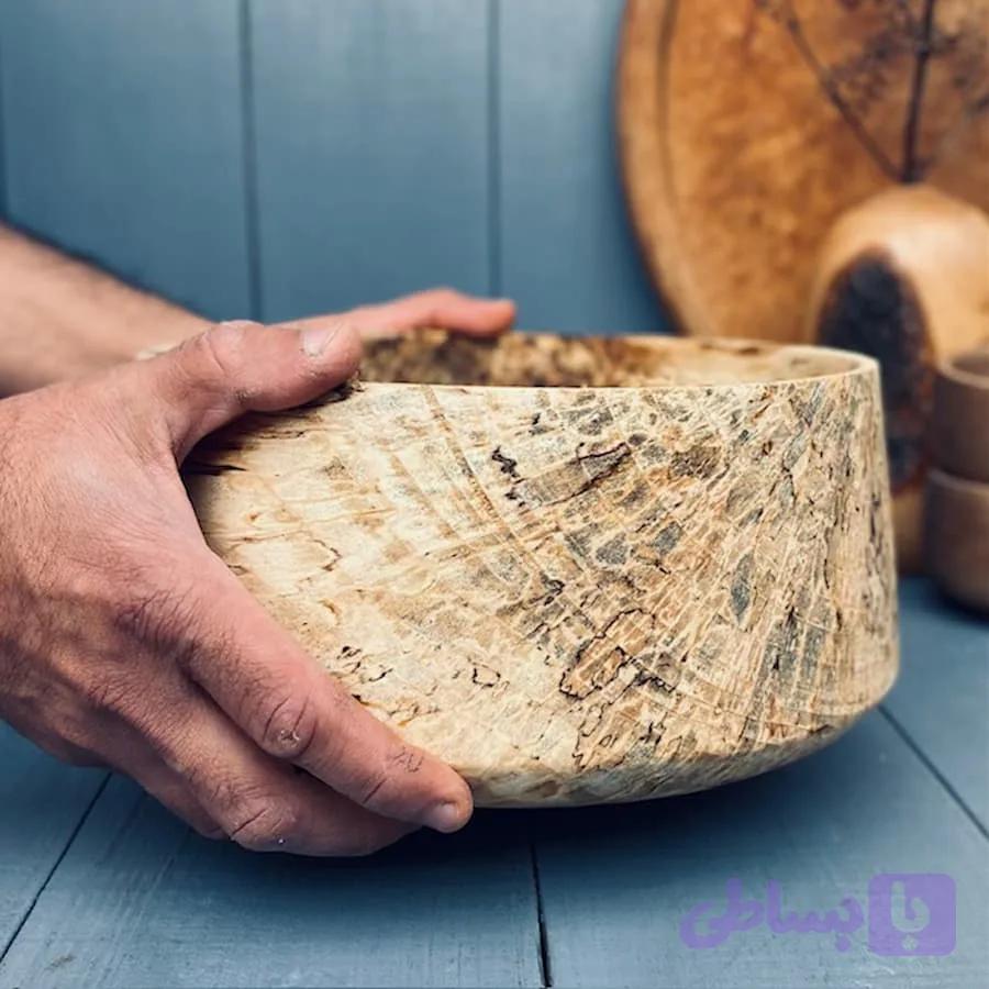 کاسه چوبی افرا ابلق کد 0268 — تصویر 1