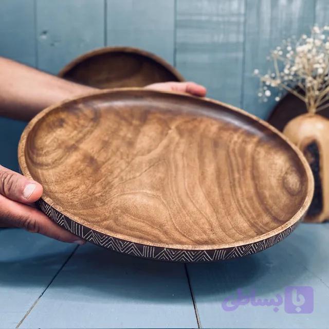 ظرف چوبی پذیرایی گردو کد 0974 — تصویر 1