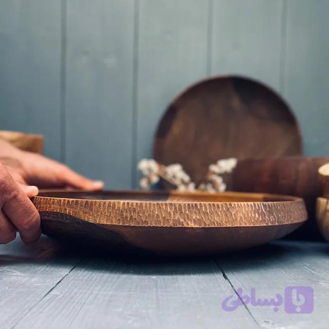 ظرف چوبی پذیرایی گردو کد 917 — تصویر 1