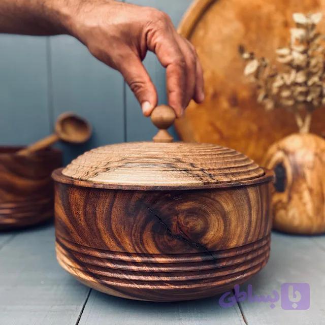 ظرف چوبی دربدار آکاسیا کد 981 — تصویر 1