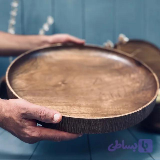ظرف چوبی پذیرایی گردو کد 927 — تصویر 1