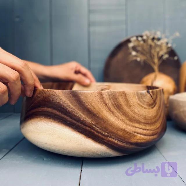 کاسه چوبی آکاسیا کد 0227 — تصویر 1