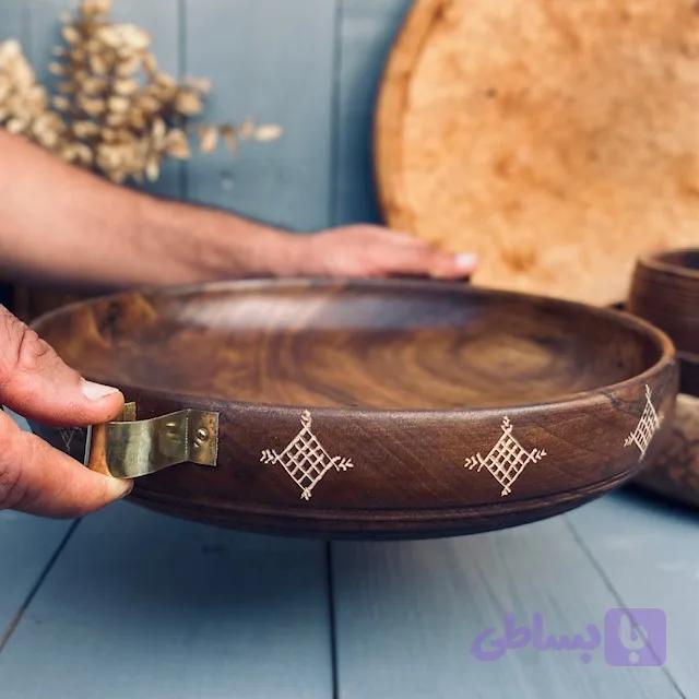 ظرف چوبی پذیرایی گردو کد 010017 — تصویر 1