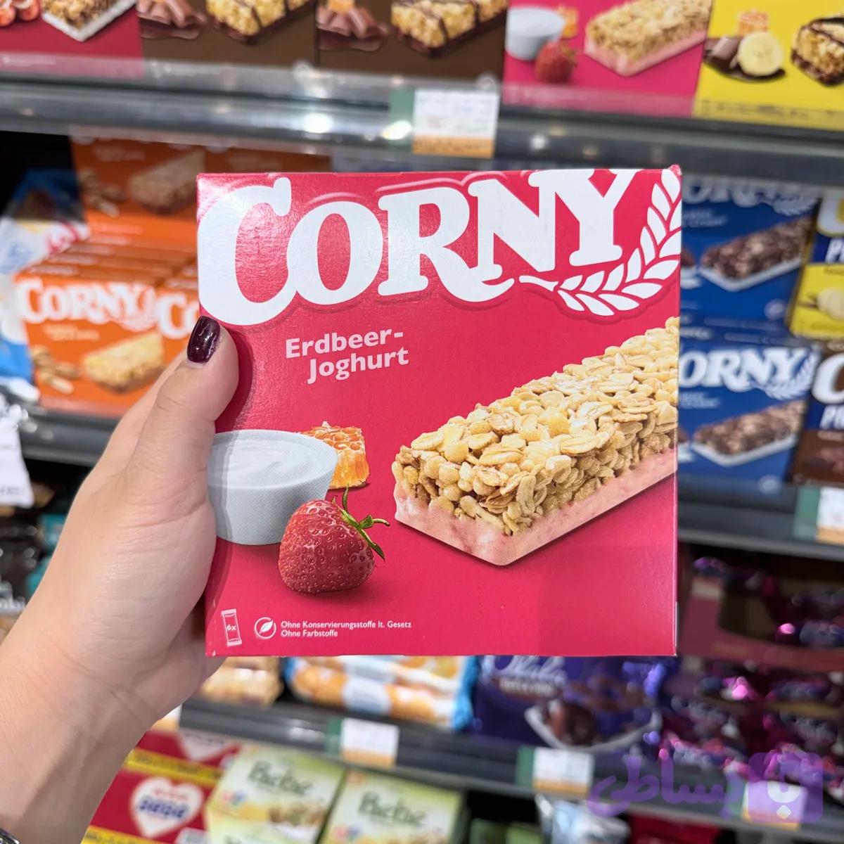 غلات بار (کورنی) ماست توت فرنگی و عسل 6 عدد 25 گرم CORNY Erdbeer-Joghurt