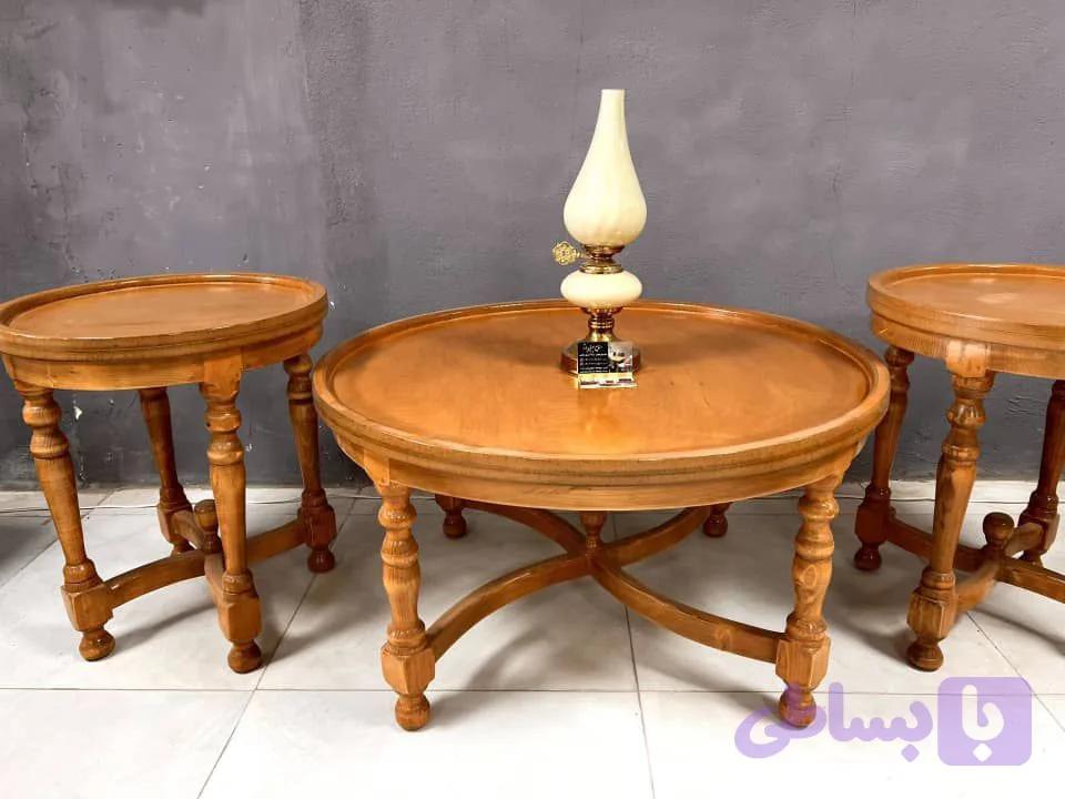 جلو مبلی و عسلی گرد کلاسیک