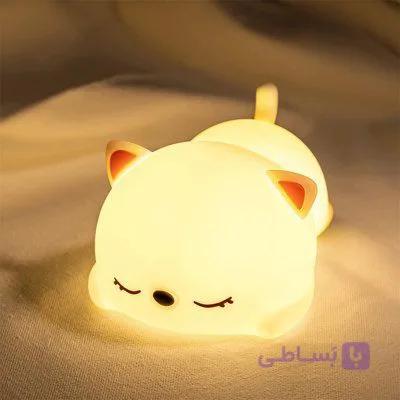 چراغ خواب سیلیکونی مدل گربه خوابیده — تصویر 1