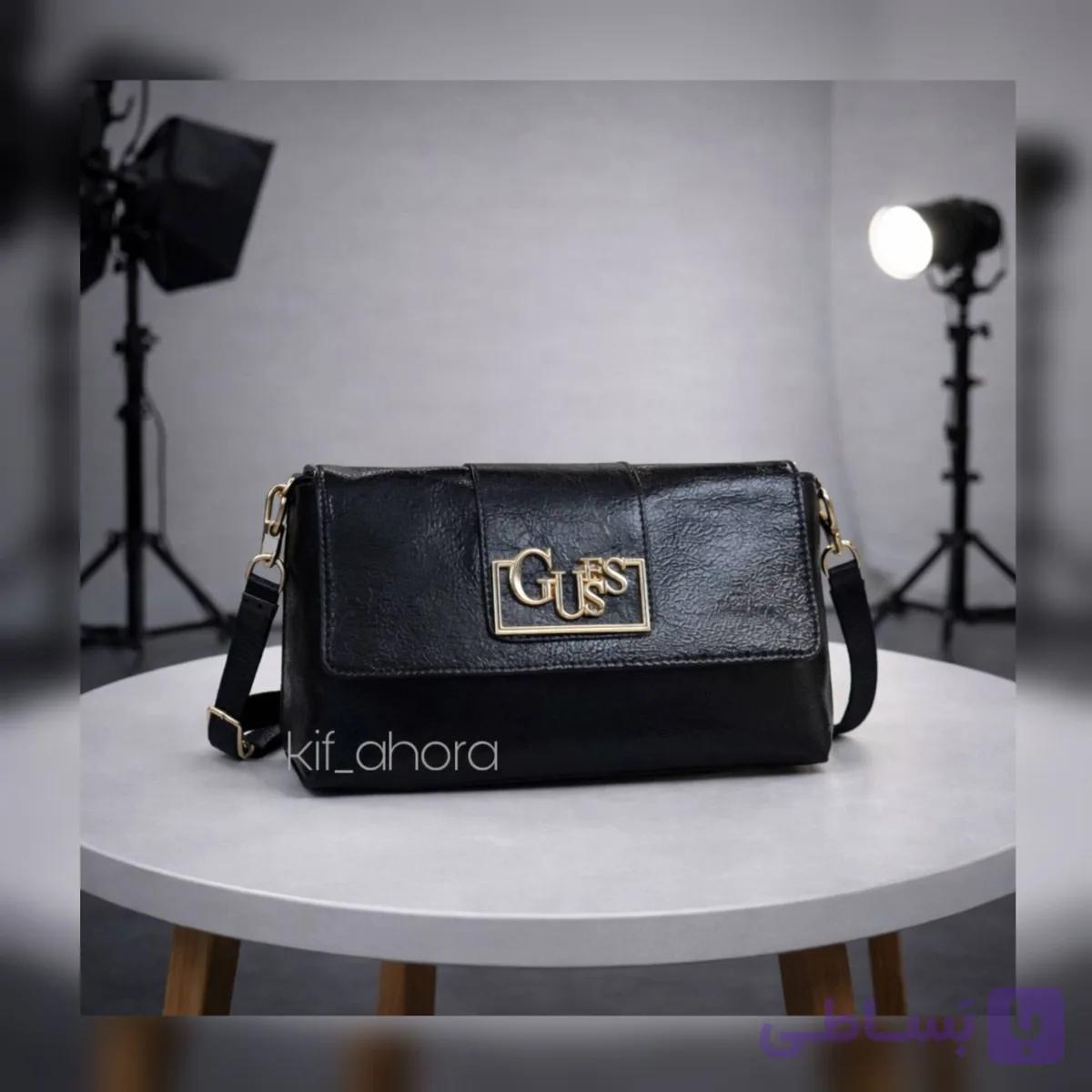 کیف دوخانه کلاسیک مشکی کد 693