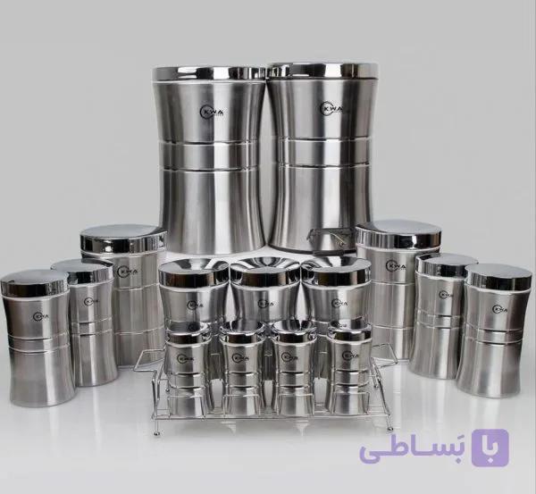 سرویس 8 پارچه کمر باریک هرمس استیل درب طلا C0004