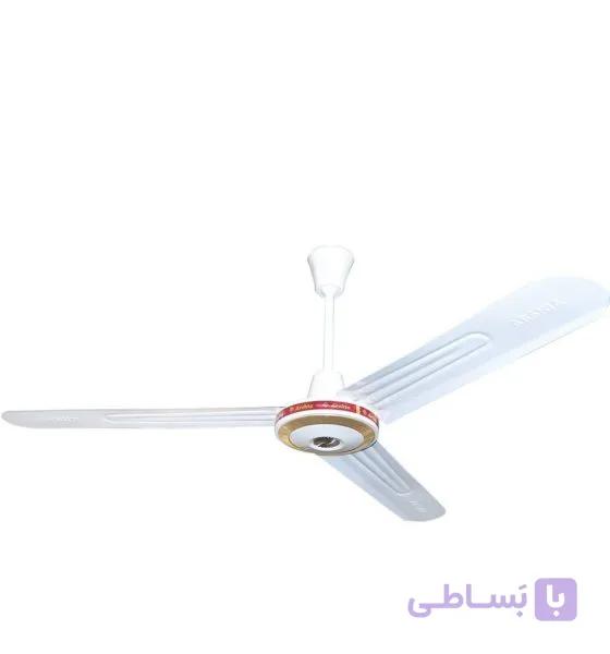 پنکه سقفی ارشیا مدل 2231 سفید با رینگ طلایی C0005